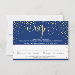 OSA REPLY snyggt Rustic mini guld konetti-flottan Kort