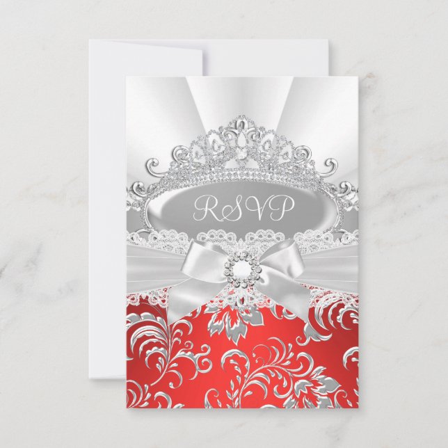 OSA Reply Söt Tiara & Bow Red Quinceañera (Framsida)