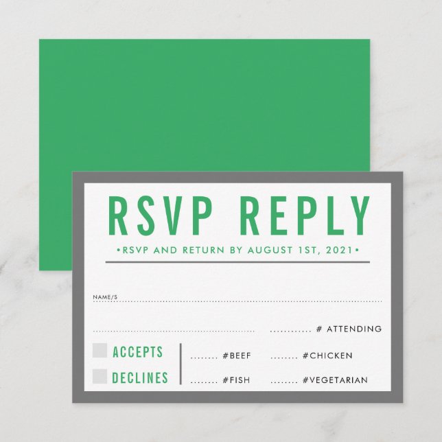 OSA REPLY SVARAR PÅ modern djärv grått-grönt (Fram/baksida)