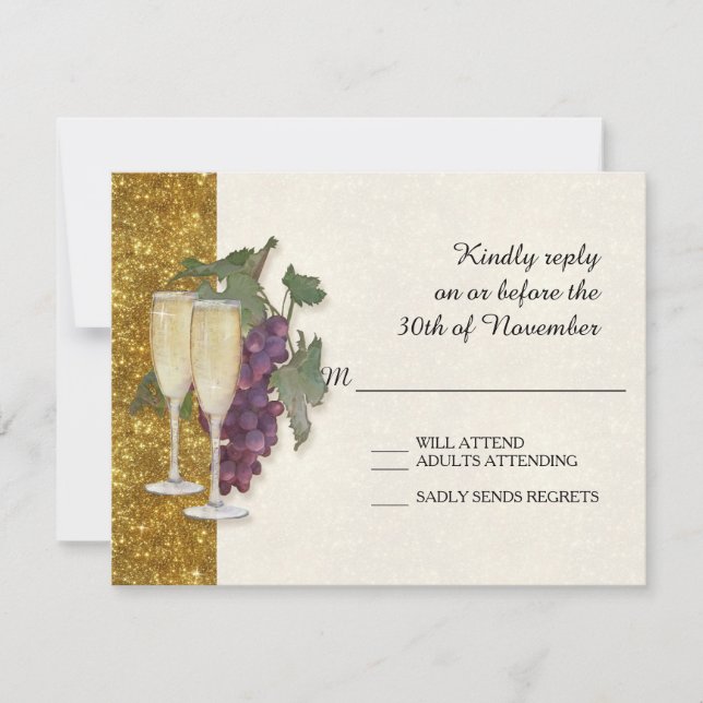 OSA Responcard Card Vin Theme Champagne Modern Kort (Framsida)