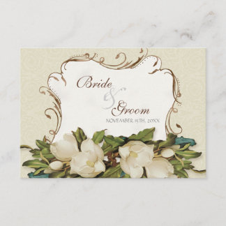 OSA Responcard Vintage Magnolia Swirls Damask Kort