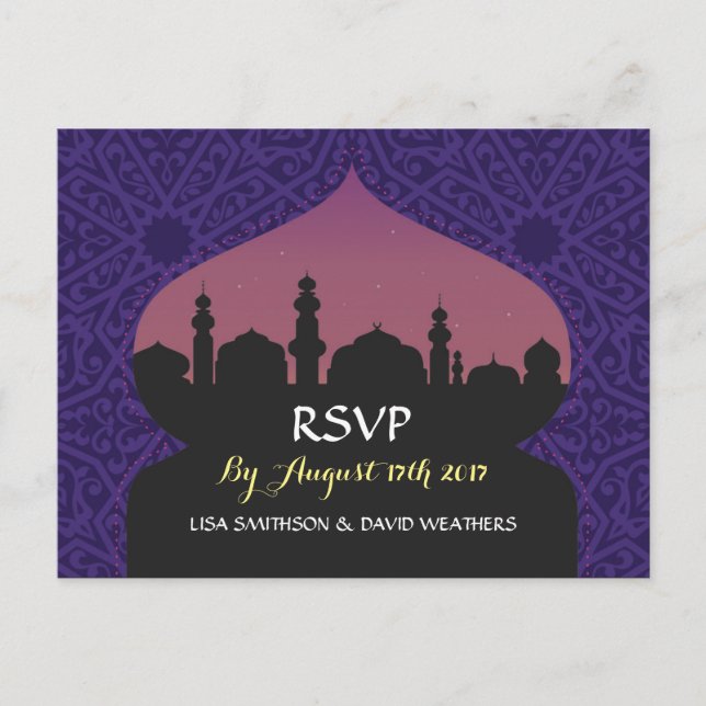 OSA Response Bröllop Postcard Arabian Nights Inbjudan Vykort (Framsida)