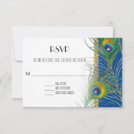 OSA Response Card Peacock Feathers Indian Bröllop Kort