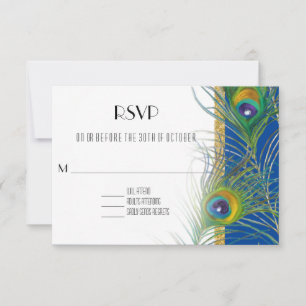 OSA Response Card Peacock Feathers Indian Bröllop Kort