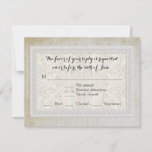 OSA Response Card Rustic Snöre Åldras Vintage Line Kort