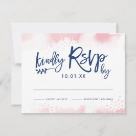 OSA RESPONSE CARD snyggt Vattnet rosa - vattenfärg Kort