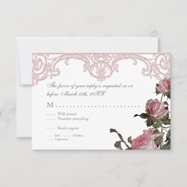 OSA Response Inbjudan Card - Trellis Ro Vintage (Framsida)