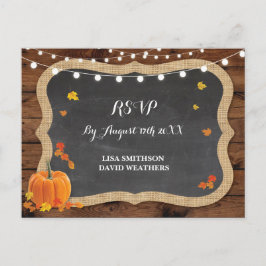 OSA Response Pumpkin Fall Wedding Postcard Inbjudan Vykort