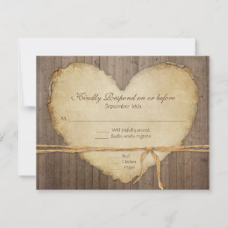 OSA Response Rustic Wood Fence Boards Heart Kort