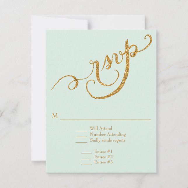 OSA Response Script Forever i Kärlek Guld Glitter Kort (Framsida)