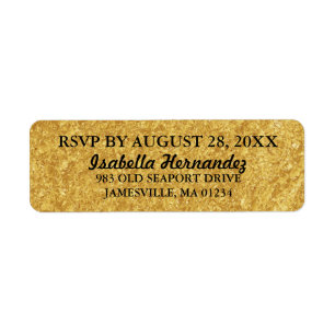 Osa Returetiketter för Sparkly Guld Elegant Returadress Etikett