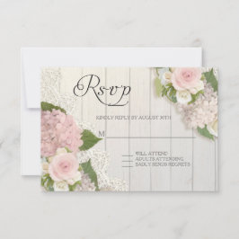 OSA Ro Rosa Hydrangea Snöre Wooden Blommigt