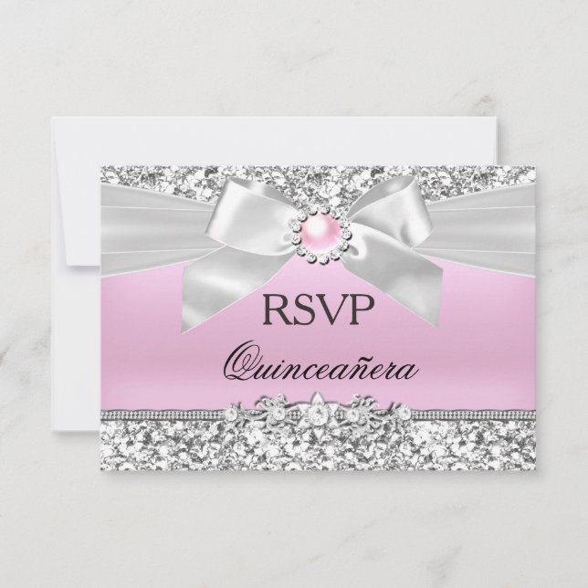 OSA  Rosa Glitter Pearl Bow Quinceanera (Framsida)