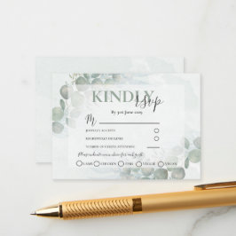 OSA Rustic Eucalyptus Sage Grönt Bröllop Tilläggskort