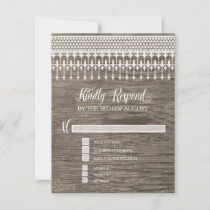 OSA Rustic Vintage Snöre Wood Script Typography Kort