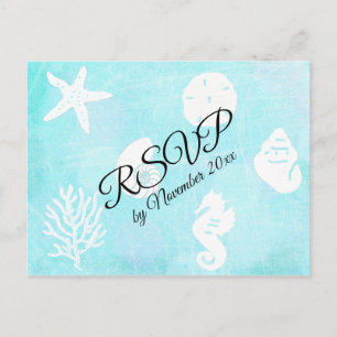 OSA Seaside Seashell Thated Bröllop Vykort