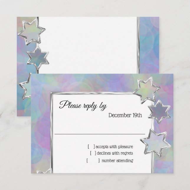 OSA Siver Star Abstrakt Mönster Inbjudningar (Fram/baksida)
