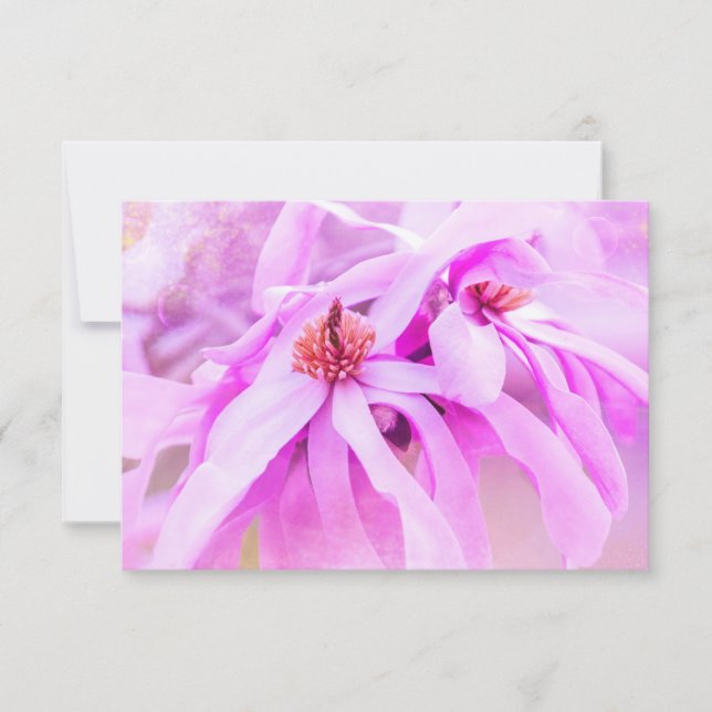 OSA Söt Rosa Blommor Blommar Kort (Framsida)