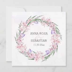 *~* OSA Sweet Blommigt Wand Boho QR AR12 Bröllop Inbjudningar