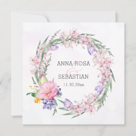 *~* OSA Sweet Boho Blommigt Wand QR AR12 Bröllop Inbjudningar