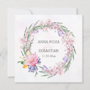 *~* OSA Sweet Boho Blommigt Wand QR AR12 Bröllop Inbjudningar
