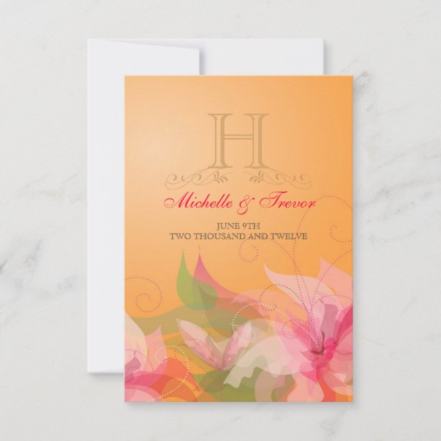 OSA - Tanerine Blommigt Garden Reply Cards Kort (Framsida)