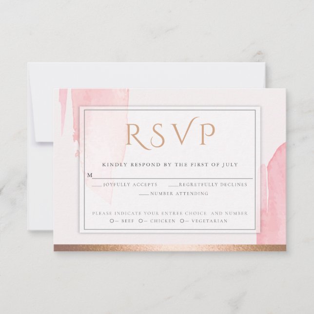 OSA Tvättas för rosa ros-vattenfärgen Kort (Framsida)