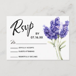 OSA Typografi, Lavender Watercolor Flowers Kort