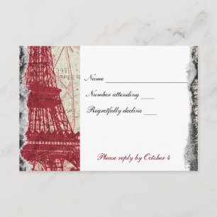 Osa vid Red Paris Eiffel Torn med kuvert Kort