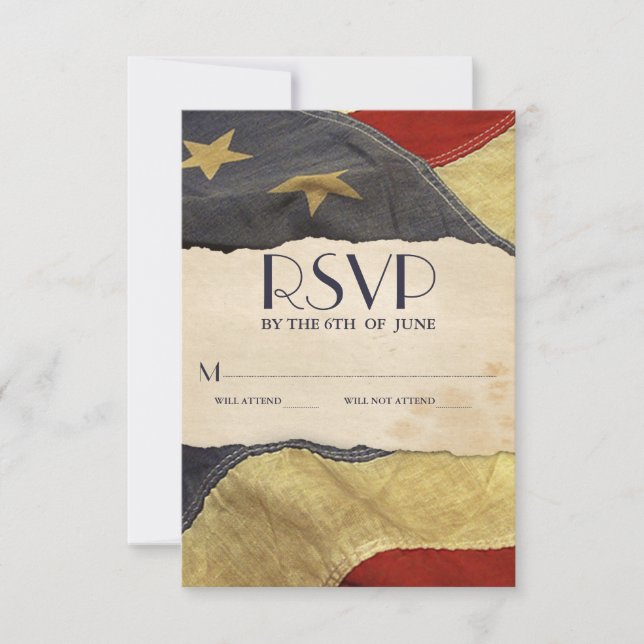 OSA Vintage USA flagga Patriotisk militär Bröllop (Framsida)