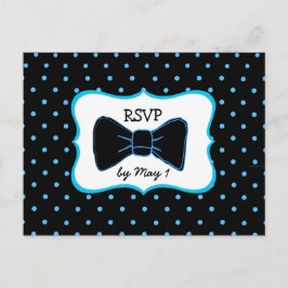 OSA vykort Blue Black Bowtie HBT Bröllop