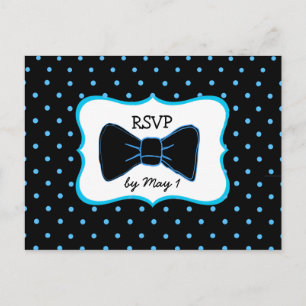 OSA vykort Blue Black Bowtie HBT Bröllop
