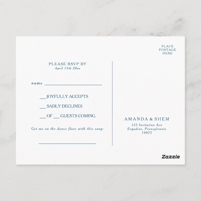 OSA-vykort för begäran om moody havsytans vattenfä Vykort (Baksida)