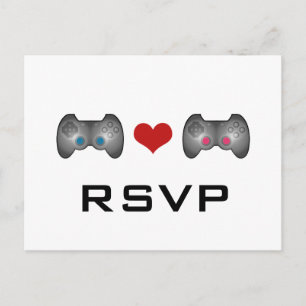 Osa-vykort för Blue Rosa Cute Gamer Inbjudan Vykort