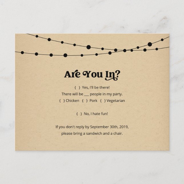 Osa vykort för Roligt och finans - Rustic Kraft (Framsida)