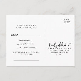 Osa-vykort för Rustik skriptbegäran i Sång Inbjudan Vykort