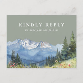 Osa-vykort för Sage Grönt Mountain Sång-begäran Inbjudan Vykort