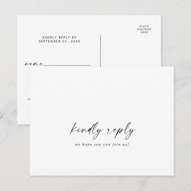 Osa-vykort för val av modern skriptmeny inbjudan vykort (Fram/baksida)