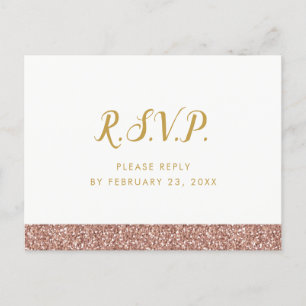 OSA vykort Ro Guld Rosa Simple Glitter Rand