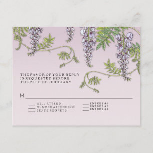 OSA w menu Art nouveau Vintage Wisteria Blommigt Inbjudningar