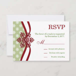 OSA Winter Wedding Cranberry Light Sage Kort