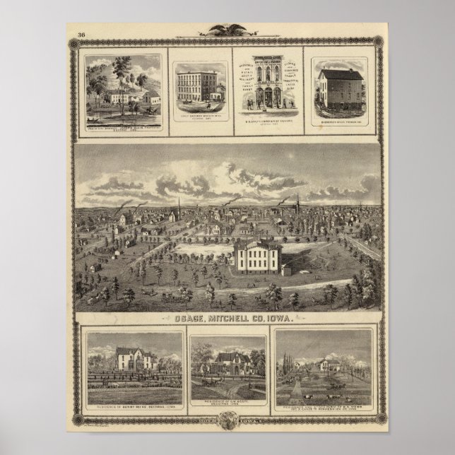 Osage Bldgs, gårdar, bostäder Poster (Framsidan)