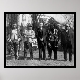 Osage Indians och president Coolidge 1925 Poster