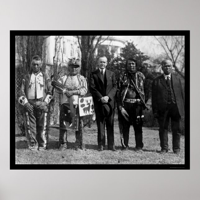 Osage Indians och president Coolidge 1925 Poster (Framsidan)