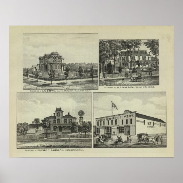 Osage, Mound och Burlington, Kansas Poster (Framsidan)