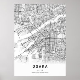 Osaka Cartography City Karta Poster