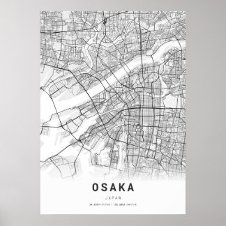 Osaka Cartography City Karta Poster