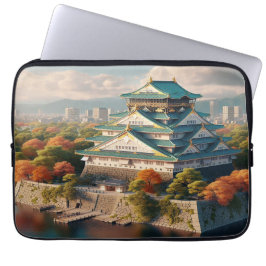 Osaka Castle Japan liggande Vintage resor Laptop Fodral