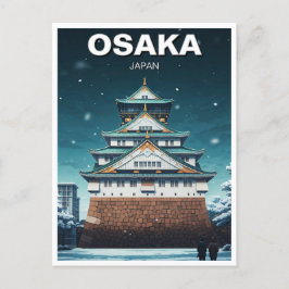 Osaka Castle Japan Night Travel Vykort