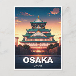 Osaka Castle Japan sunset Travel Vykort